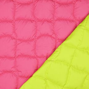 tessuto trapuntato Quadrati ondulati – fucsia neon/verde neon, 