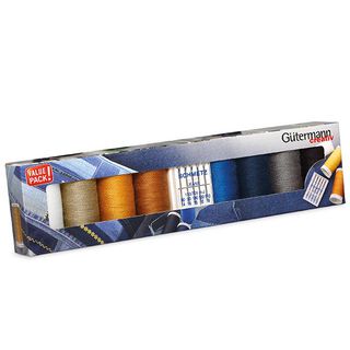 set filo da cucito Denim con 5 aghi da cucito per jeans [ 100m | 8 pezzo/i ] | Gütermann creativ –, 