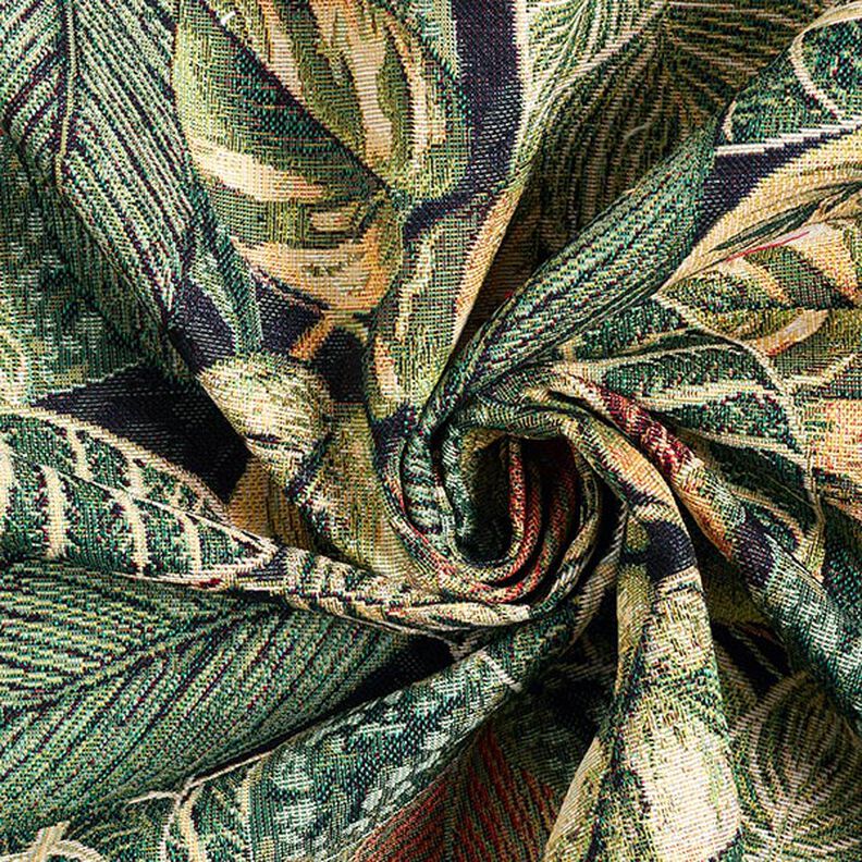 tessuto arredo gobelin foglie di palma – verde scuro,  image number 3