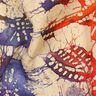 Tessuto di viscosa Batik con foglie – sabbia/arancione,  thumbnail number 2