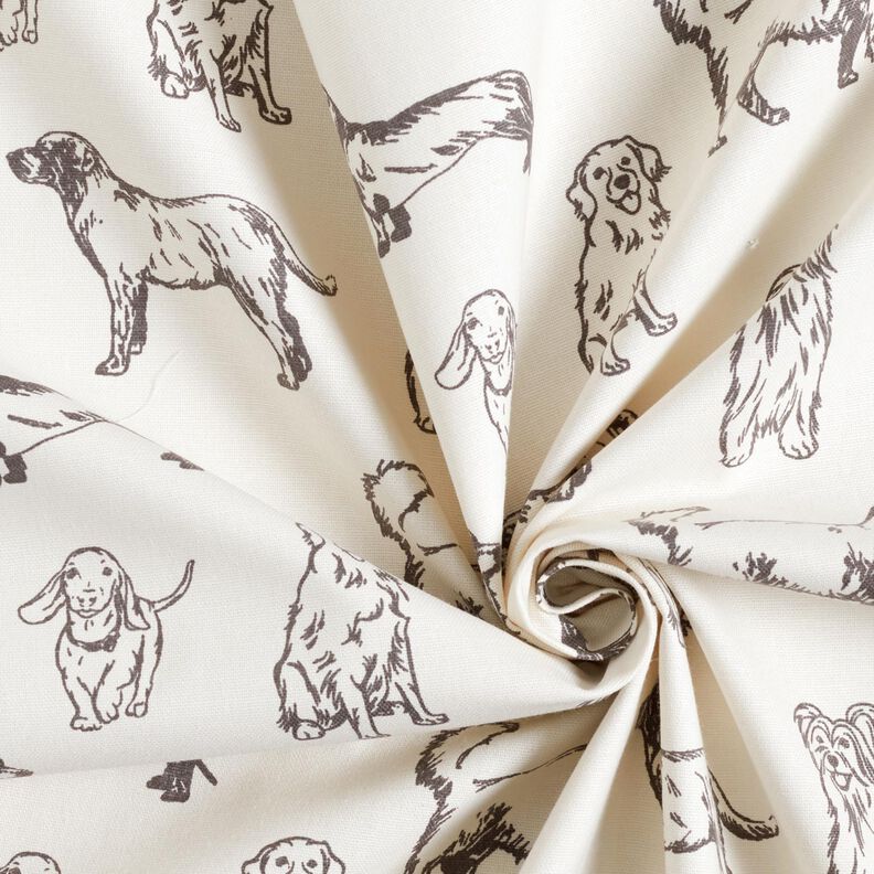tessuto arredo tessuti canvas Cani – crema/grigio, image number 3