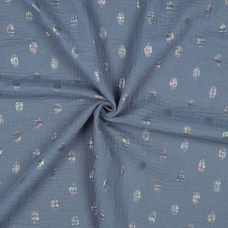 mussolina / tessuto doppio increspato Pois stampa laminata | by Poppy – grigio blu,  image number 3