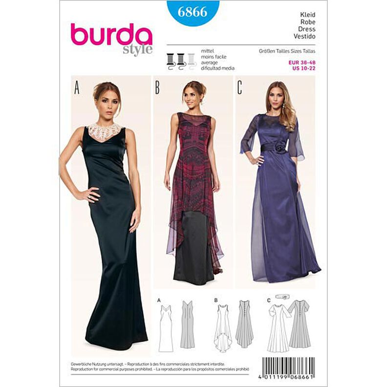 Vestito da sera / Sopravveste, Burda 6866,  image number 1