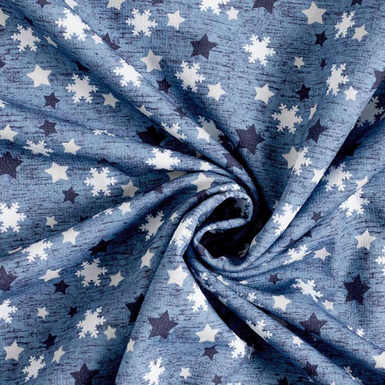 felpa garzata Fiocchi di neve e stelle stampa digitale – grigio blu,  image number 4