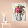taglio di tessuto arredo tessuto spinato Fiori acquerello – avorio/bacca,  thumbnail number 8