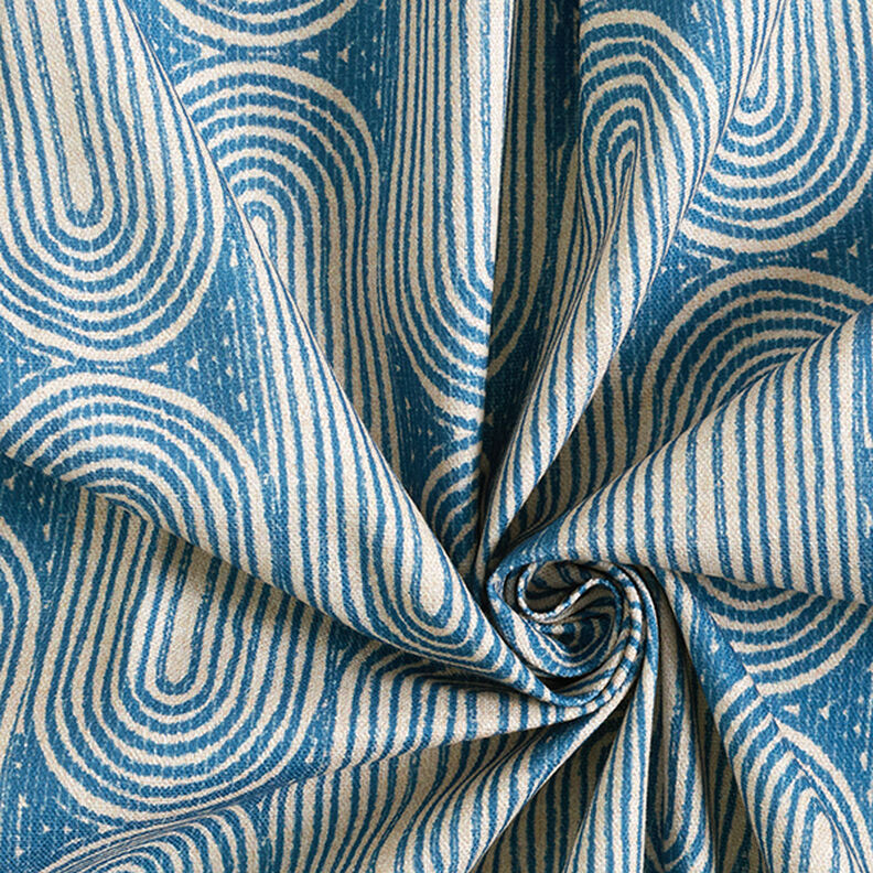 tessuto arredo mezzo panama Archi – blu reale/naturale,  image number 3