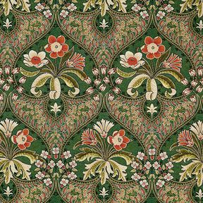 tessuto arredo gobelin Ornamenti floreali – verde/arancio chiaro, 