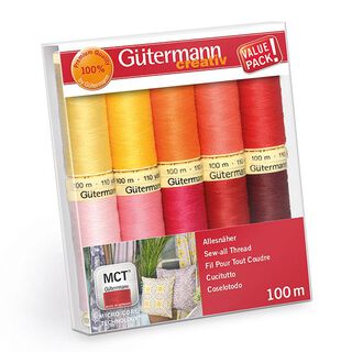 set filo da cucito Cucitutto [ 100m | 10 pezzo/i ] | Gütermann creativ – rosa/rosso, 