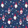 tessuto in cotone popeline Gnomi di Natale – blu marino/rosso,  thumbnail number 1