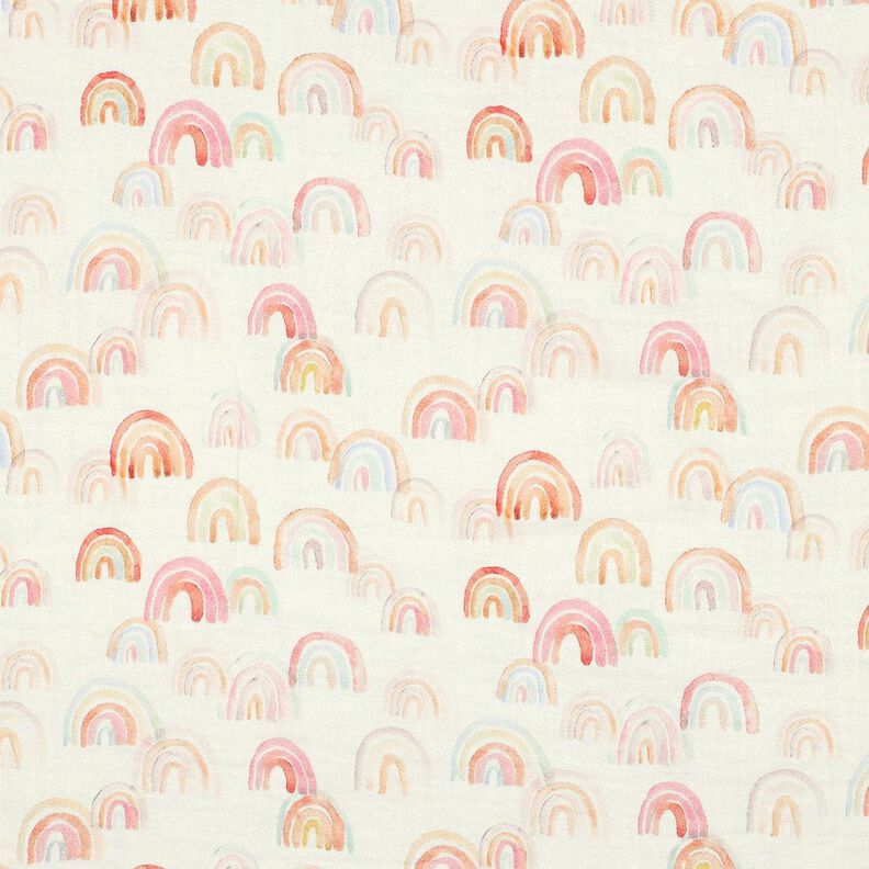 mussolina / tessuto doppio increspato Arcobaleni variopinti stampa digitale | Poppy Fabrics –, image number 1