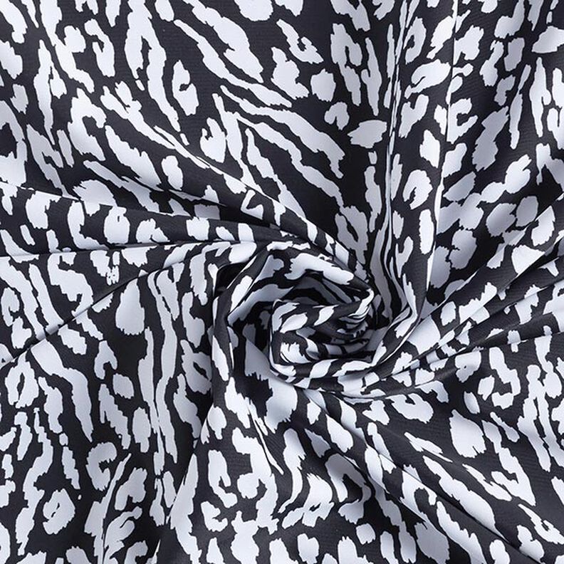 tessuto per costumi da bagno, motivo leopardato – bianco/nero,  image number 3
