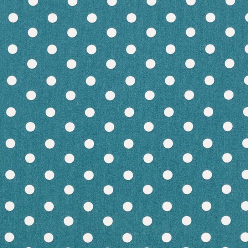 popeline di cotone grandi pois – petrolio/bianco,  image number 1