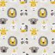 popeline di cotone animali in festa – sabbia,  thumbnail number 1