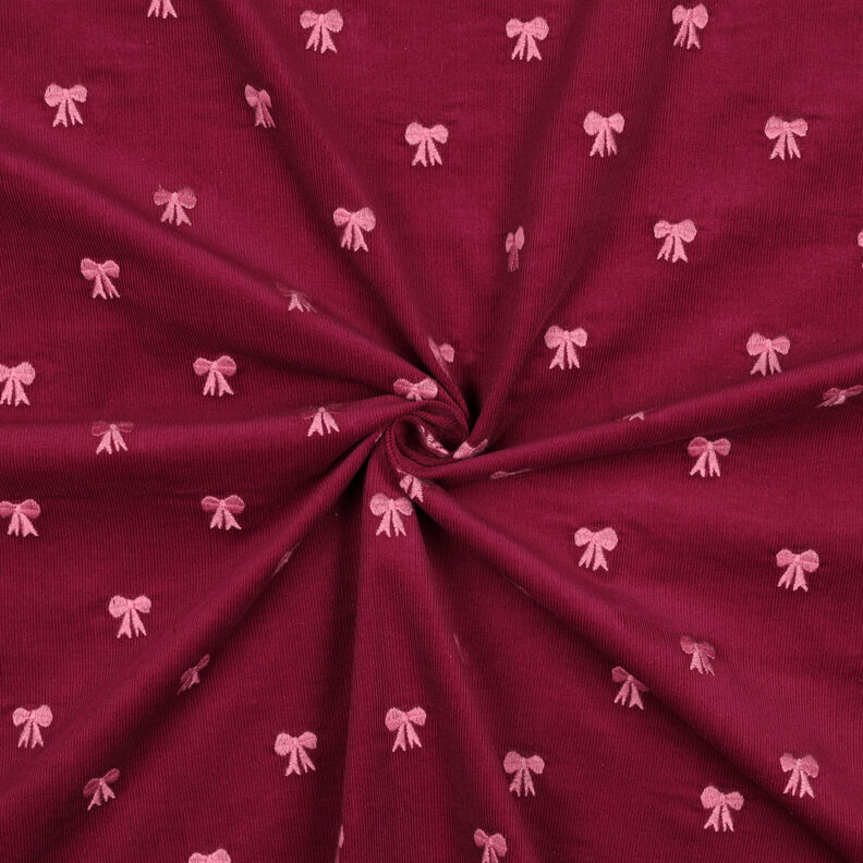 velluto a costine Fiocchi ricamati | Poppy Fabrics – rosso carminio, image number 3