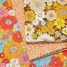 tessuto in cotone cretonne Grandi fiori retrò – turchese/giallo sole,  thumbnail number 5