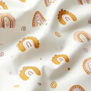 tessuto in cotone popeline graziosi arcobaleni – giallo curry/bianco, 