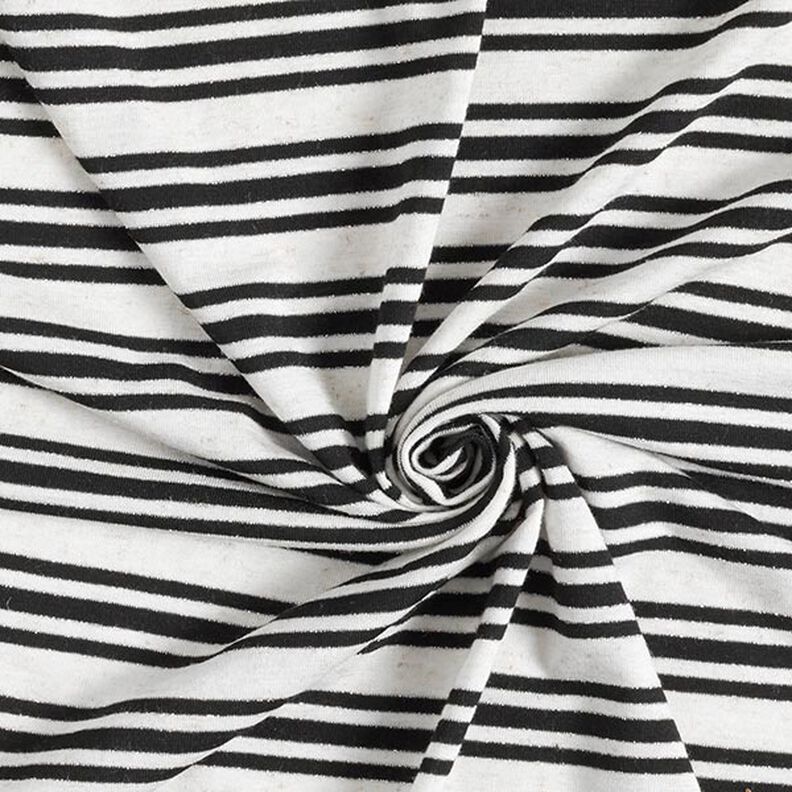 jersey di viscosa, righe glitter irregolari – bianco lana/nero,  image number 3