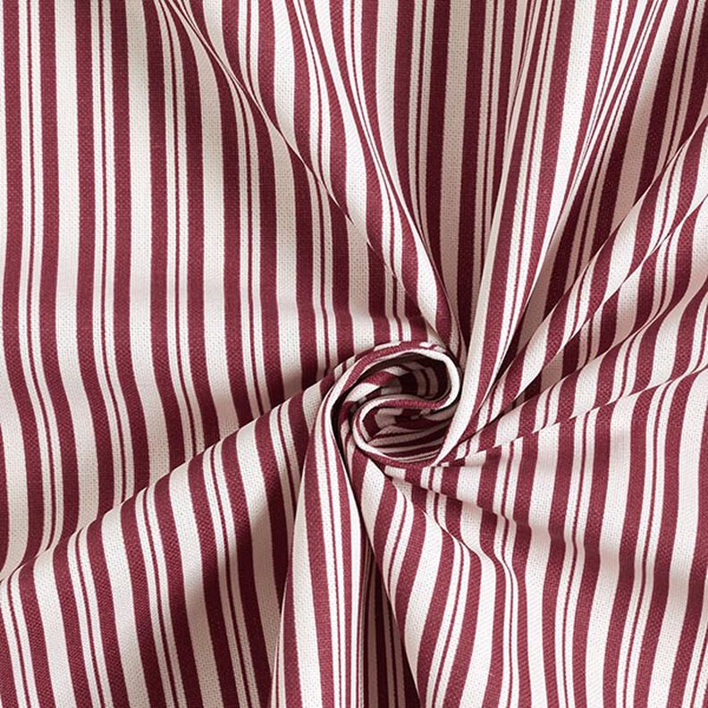 tessuto arredo mezzo panama Righe eleganti – rosso Bordeaux/bianco lana,  image number 3