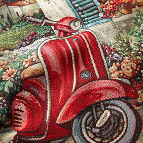 taglio di tessuto arredo gobelin Vespa – rosso carminio/beige chiaro, 