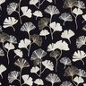 tessuto arredo Jacquard foglie di ginkgo – nero/oro,  thumbnail number 1