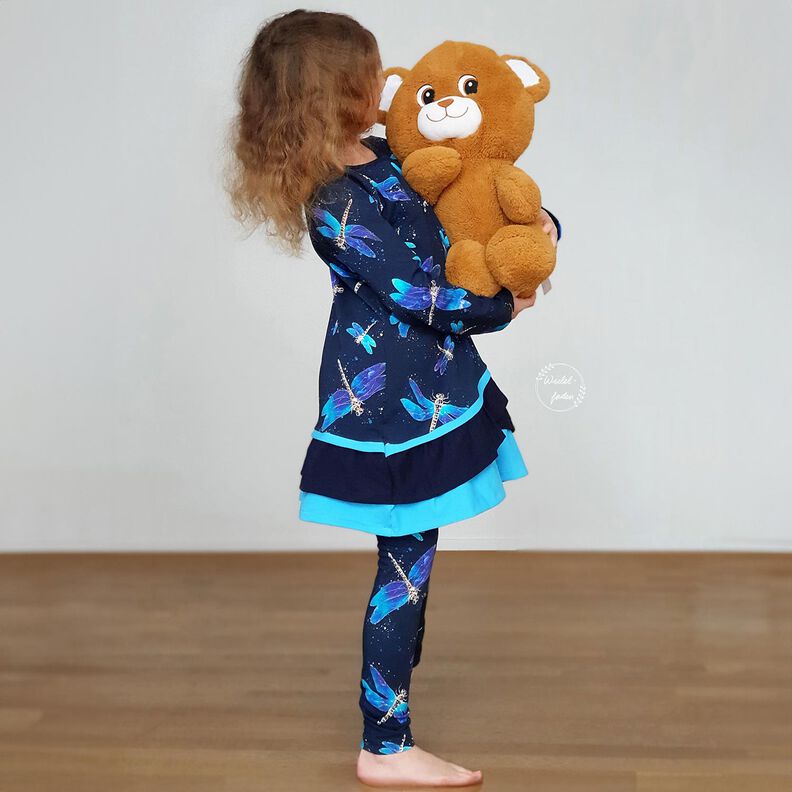 jersey di cotone Libellule | Glitzerpüppi – blu notte/turchese chiaro,  image number 6