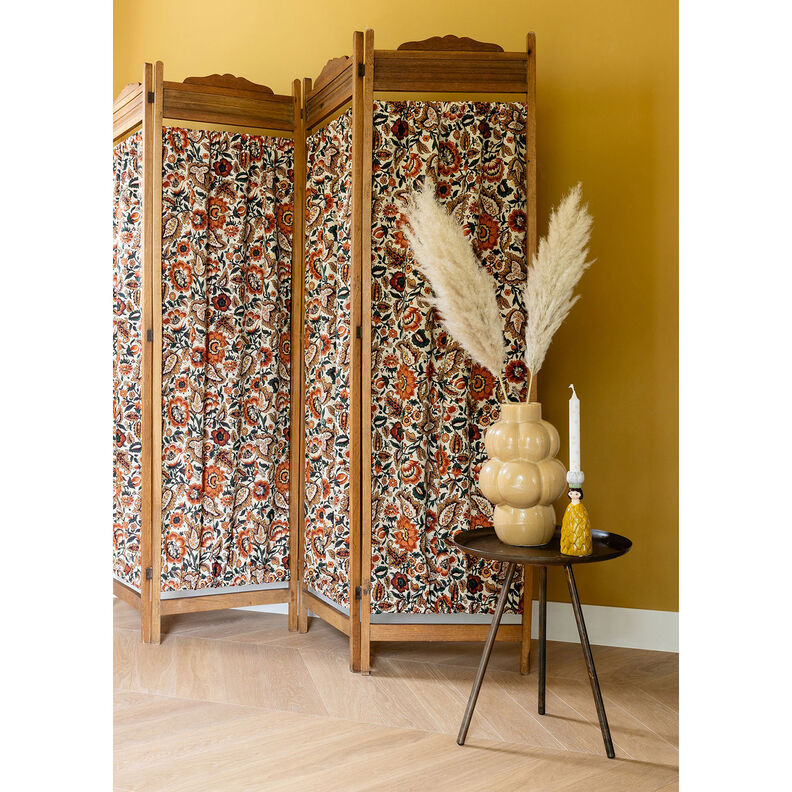 tessuto arredo gobelin Floreale retrò – beige chiaro/rame,  image number 6