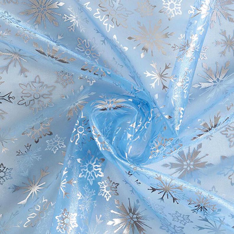 organza, fiocchi di neve – azzurro,  image number 4