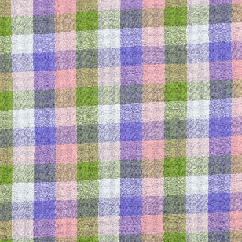 mussolina / tessuto doppio increspato Quadri double face | Poppy Fabrics – rosa/lavanda, image number 1