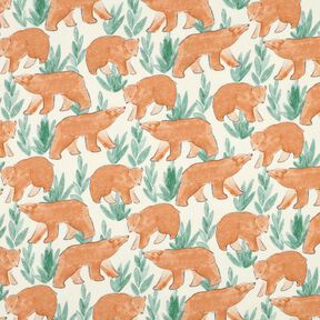 French terry, felpa estiva Orsi acquerellati stampa digitale | Poppy Fabrics – bianco lana, 