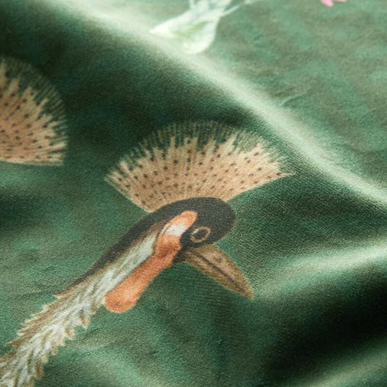 tessuto stampa digitale, velluto, Snake – verde scuro/grigio, image number 2