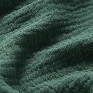 GOTS Mussola di cotone a tre strati – verde scuro, 