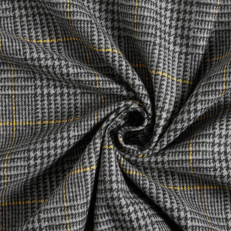 Tessuto in lana Principe di Galles – grigio scuro/giallo,  image number 5