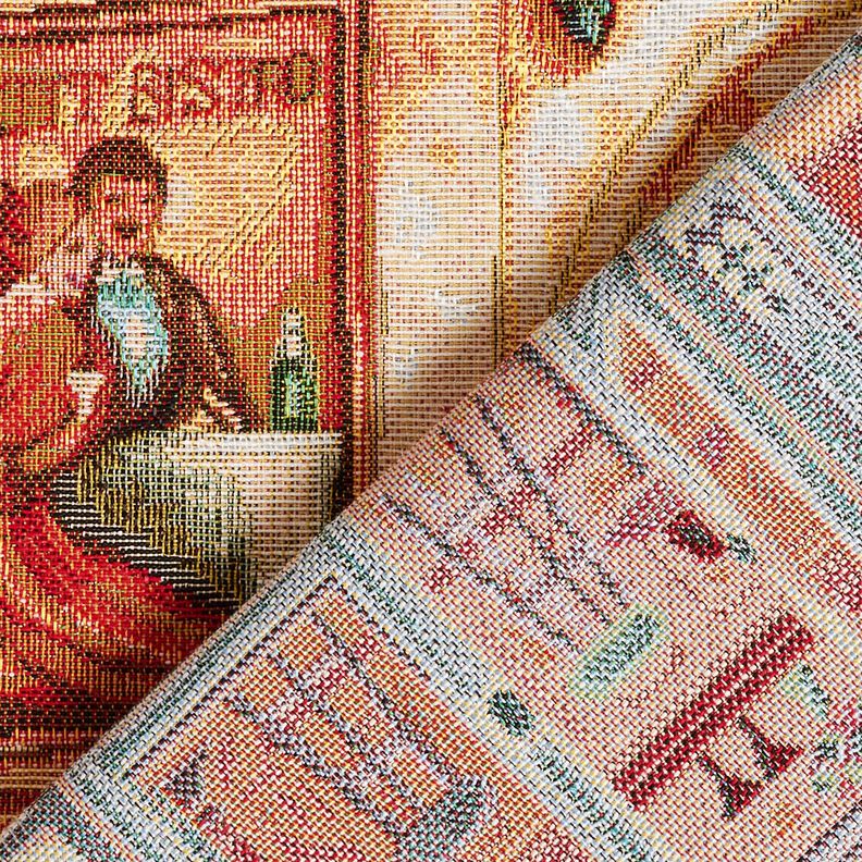 taglio di tessuto arredo gobelin Bistrò francese – blu/terracotta, image number 4