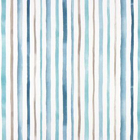 tessuto arredo mezzo panama, righe acquerello – bianco/blu, 