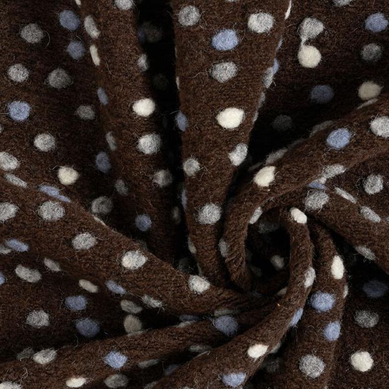 tessuto in maglia di lana, pallini colorati – marrone scuro,  image number 3