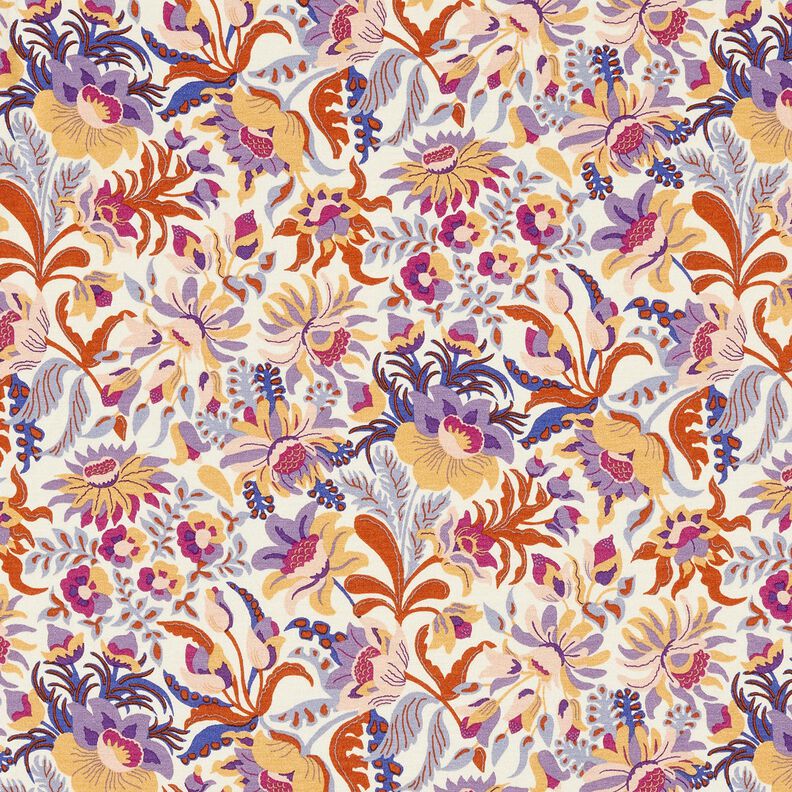 jersey di viscosa fiori e motivi ornamentali | Katia Fabrics – crema/lavanda, image number 1