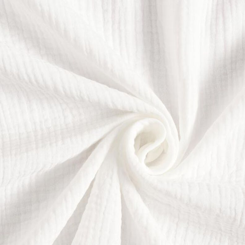 GOTS mussolina / tessuto doppio increspato | Tula – bianco lana,  image number 1