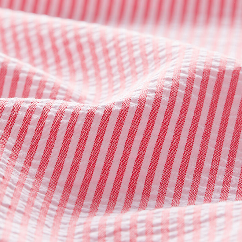 seersucker misto cotone, righe – rosso/bianco lana,  image number 2