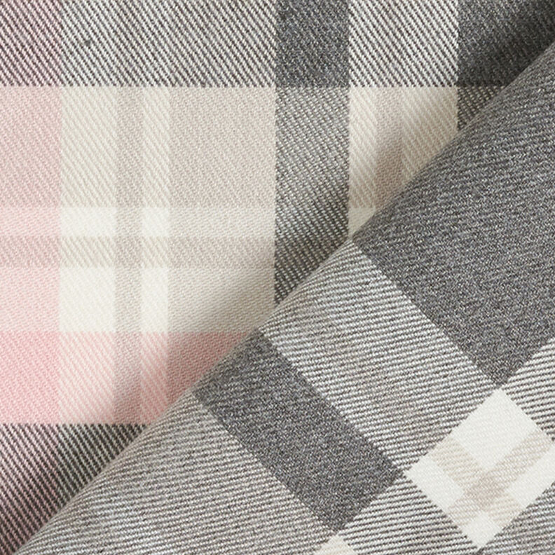 tessuto stretch per pantaloni Quadri scozzesi – grigio ardesia/rosé,  image number 4