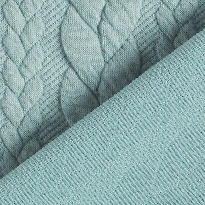 Jersey jacquard, cloqué, motivi a treccia – menta,  image number 4