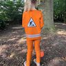 French terry, felpa estiva Tessuto con bordura essere operaio edile un giorno – arancio,  thumbnail number 7