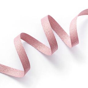 Nastro tessuto Metallico [9 mm] – rosa anticato/argento effetto metallizzato, 