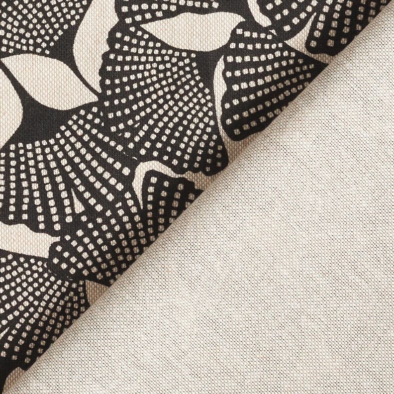 tessuto arredo mezzo panama Ginkgo maculato – nero/naturale,  image number 4
