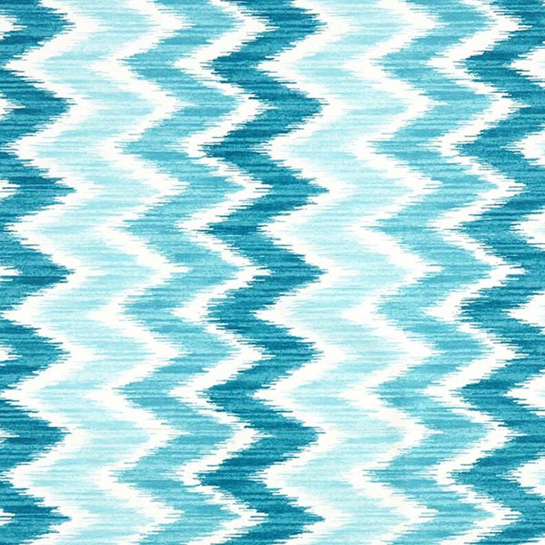 cotone rivestito, stampa ikat – turchese/bianco,  image number 1