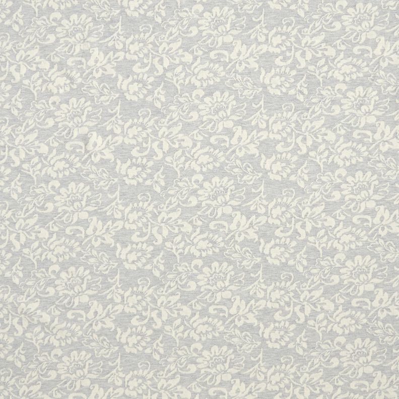 French terry a fiori – grigio chiaro/bianco,  image number 1
