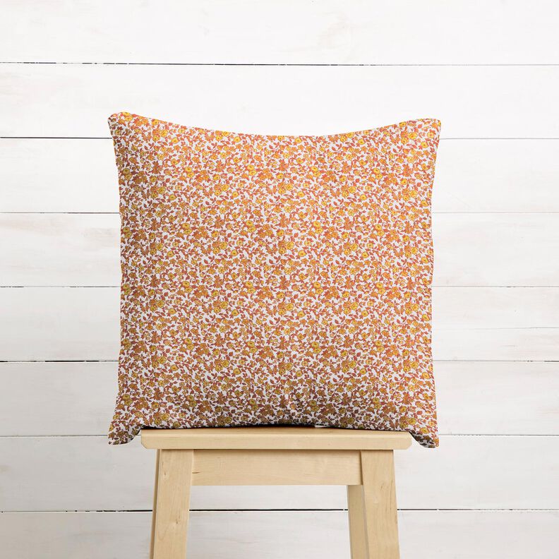 tessuto in cotone cretonne Numerosi fiori – caramello/bianco,  image number 7