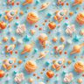 popeline di cotone Universo stampa digitale – azzurro,  thumbnail number 1