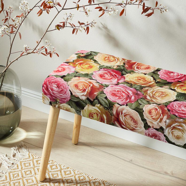 velluto arredo Rose opulente &ndash; rosa/giallo,  image number 5