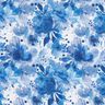 Tessuto di viscosa Fiori con macchie di colore – blu reale/bianco,  thumbnail number 1