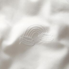 satin di cotone Ricamo di arcobaleni – bianco, 
